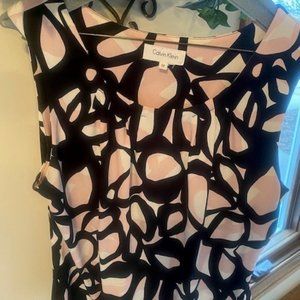 Sleeveless Blouse (pink,black,white)